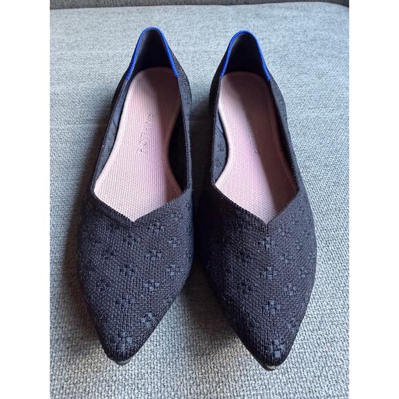 Rothy’s The Point Textured Black Flats Slip-on Women's Sz 8 - Picture 12 of 12